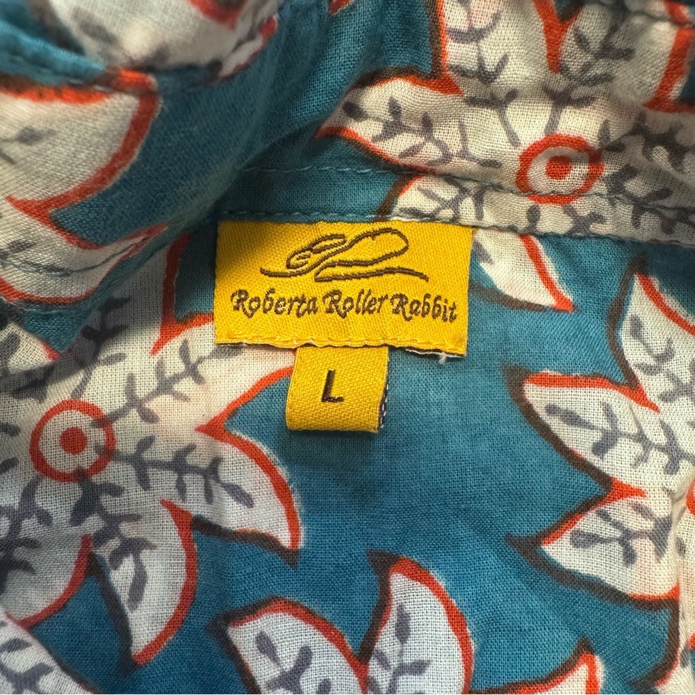 Roberta Roller Rabbit Printed Button Down Roll Ta… - image 6